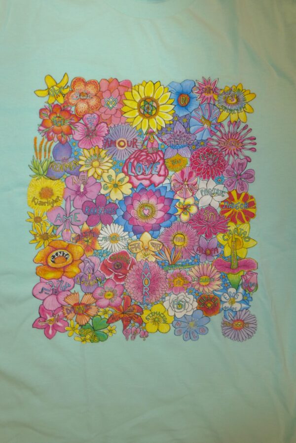 Flowers of Love Aqua Tee-Shirt