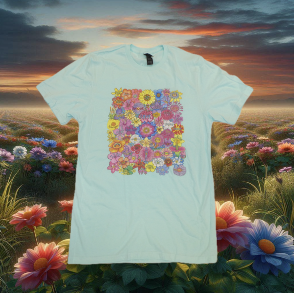 Flowers of Love Aqua Tee-Shirt